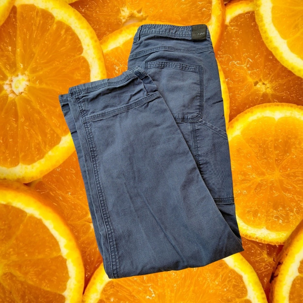Prana Zion Mens 33 Charcoal Stretch Canvas Hiking Climbing Utility Pants